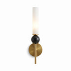 Applique murale marbre noir, verre opalin et métal doré ou noir OLENA