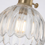 applique murale fleur vintage laiton verre chevet — Alenza