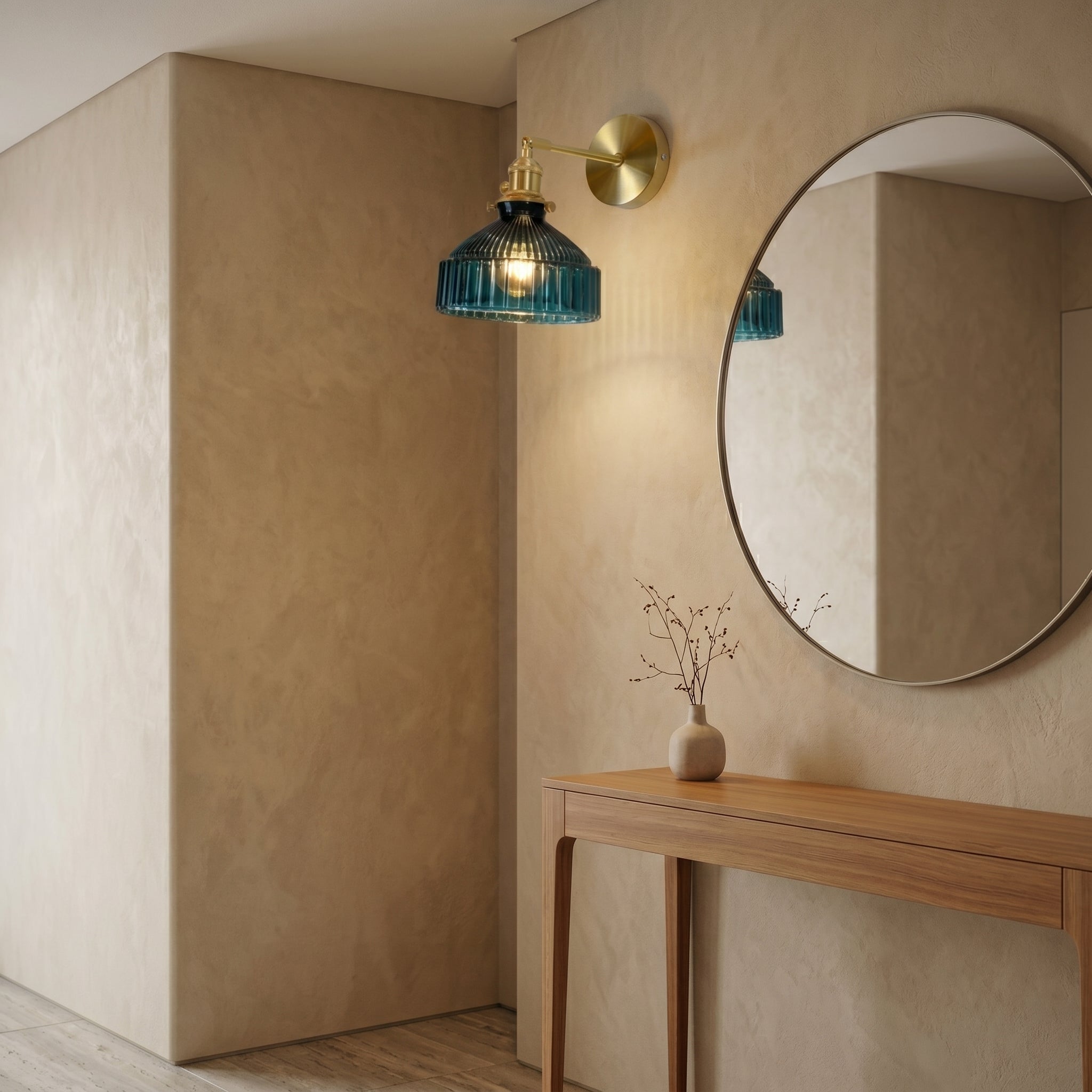 applique murale laiton doré vintage coin lecture — Alenza