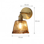 applique murale laiton doré verre ambré chevet — Alenza