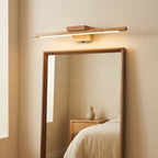 Applique salle de bain LED bois pour miroir, interrupteur intégré, IP44, OLVENA