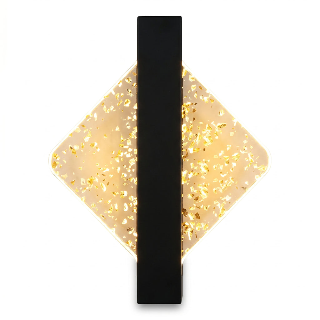 applique murale LED paillettes dorées reflet mural chambre — Alenza