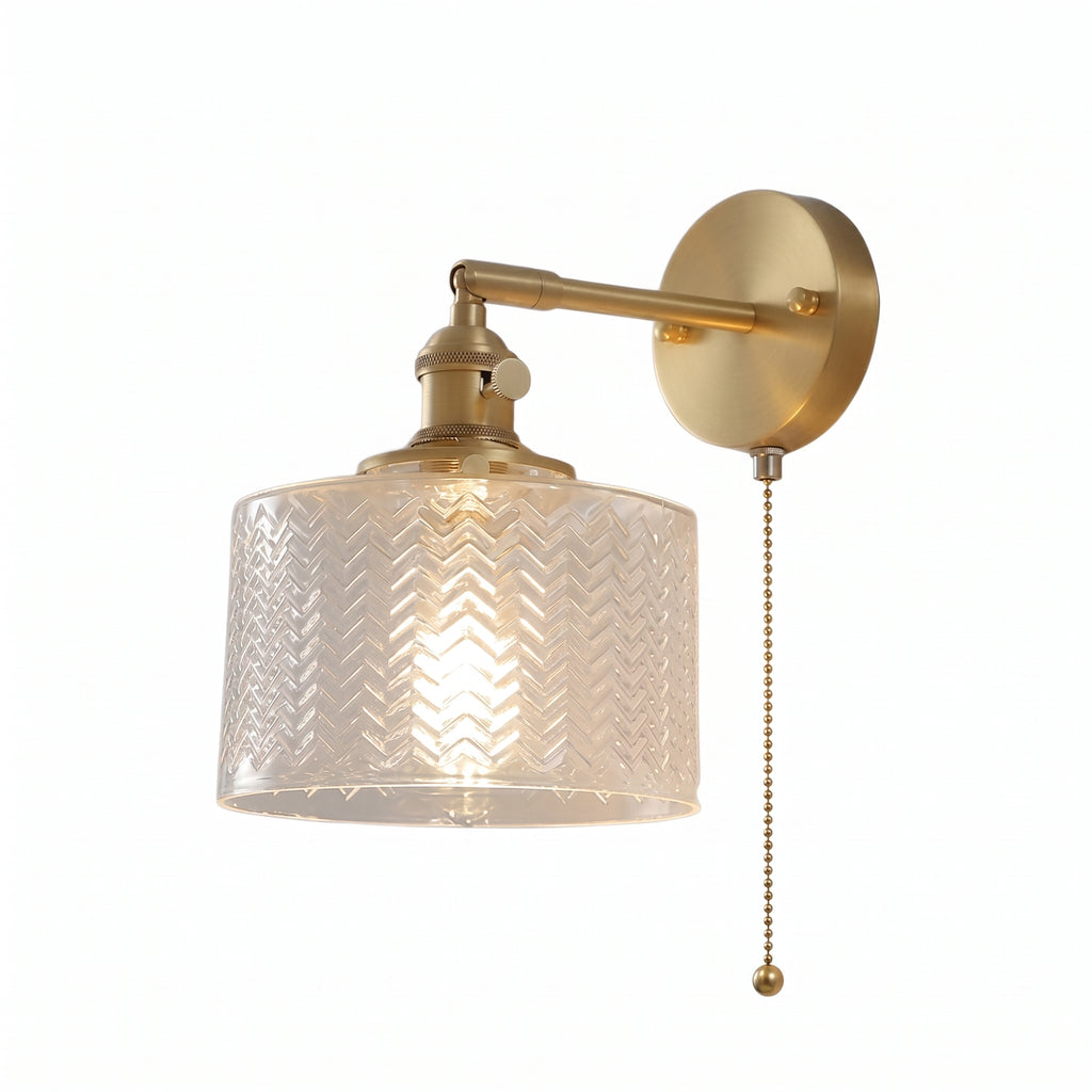 applique murale laiton verre vintage tête articulée chambre — Alenza