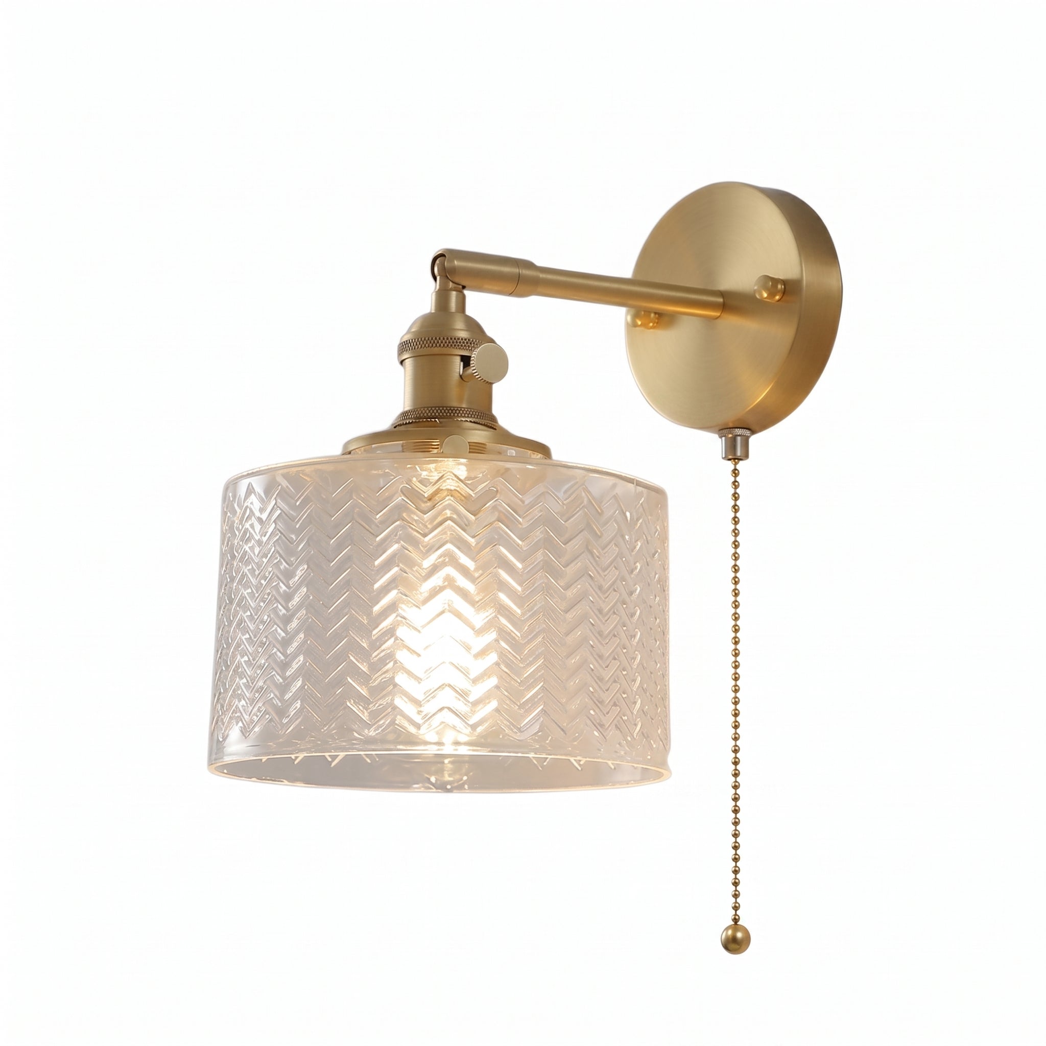 applique murale laiton verre vintage tête articulée chambre — Alenza