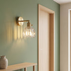applique murale fleur laiton corolle verre tête de lit — Alenza