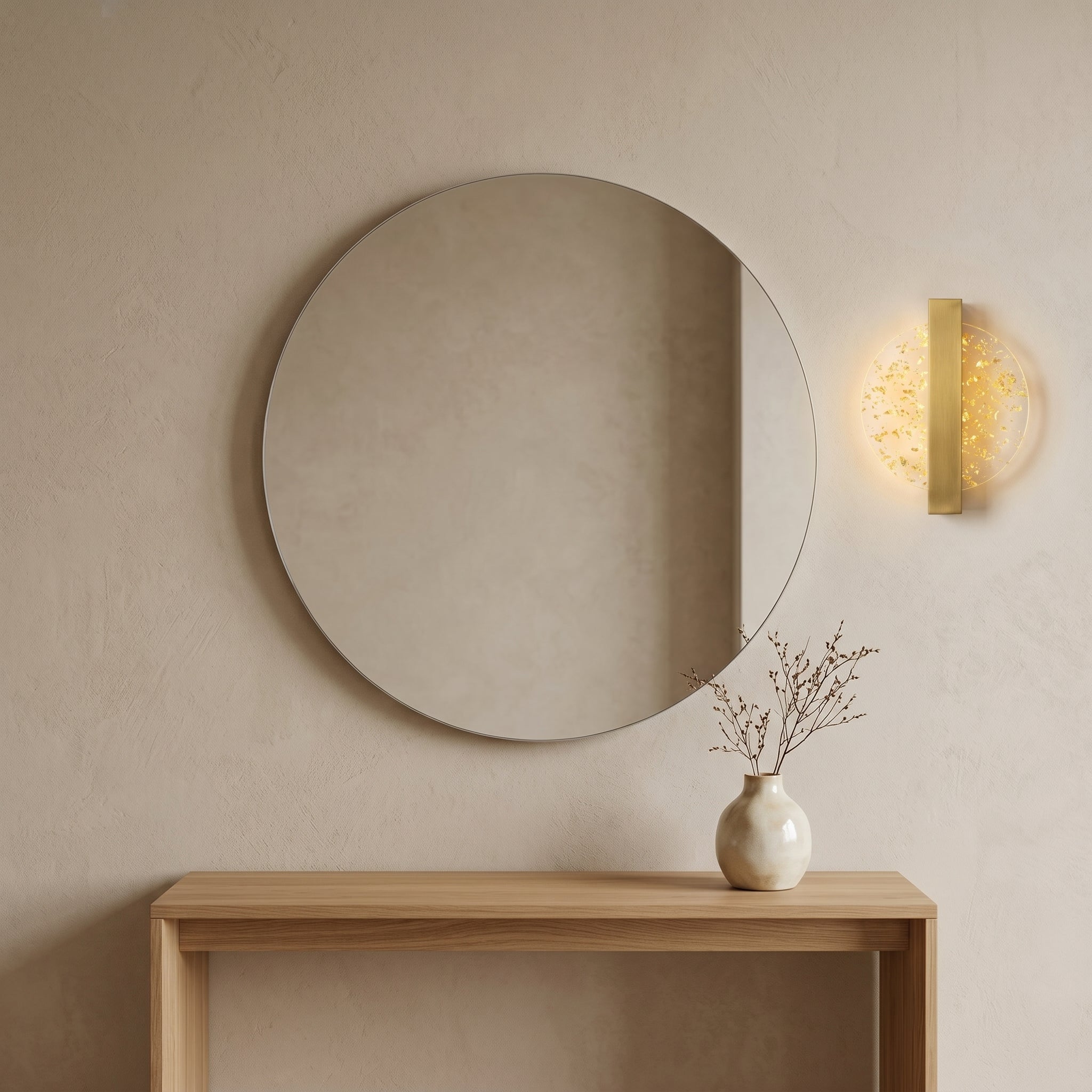 applique murale LED paillettes dorées entrée — Alenza