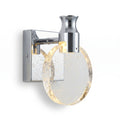 applique murale dorée métal verre halo lumineux salon — Alenza