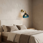 applique murale laiton doré verre tête de lit — Alenza