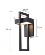 applique murale extérieure LED noire cadres géométriques QUADRA vue 2 — Alenza