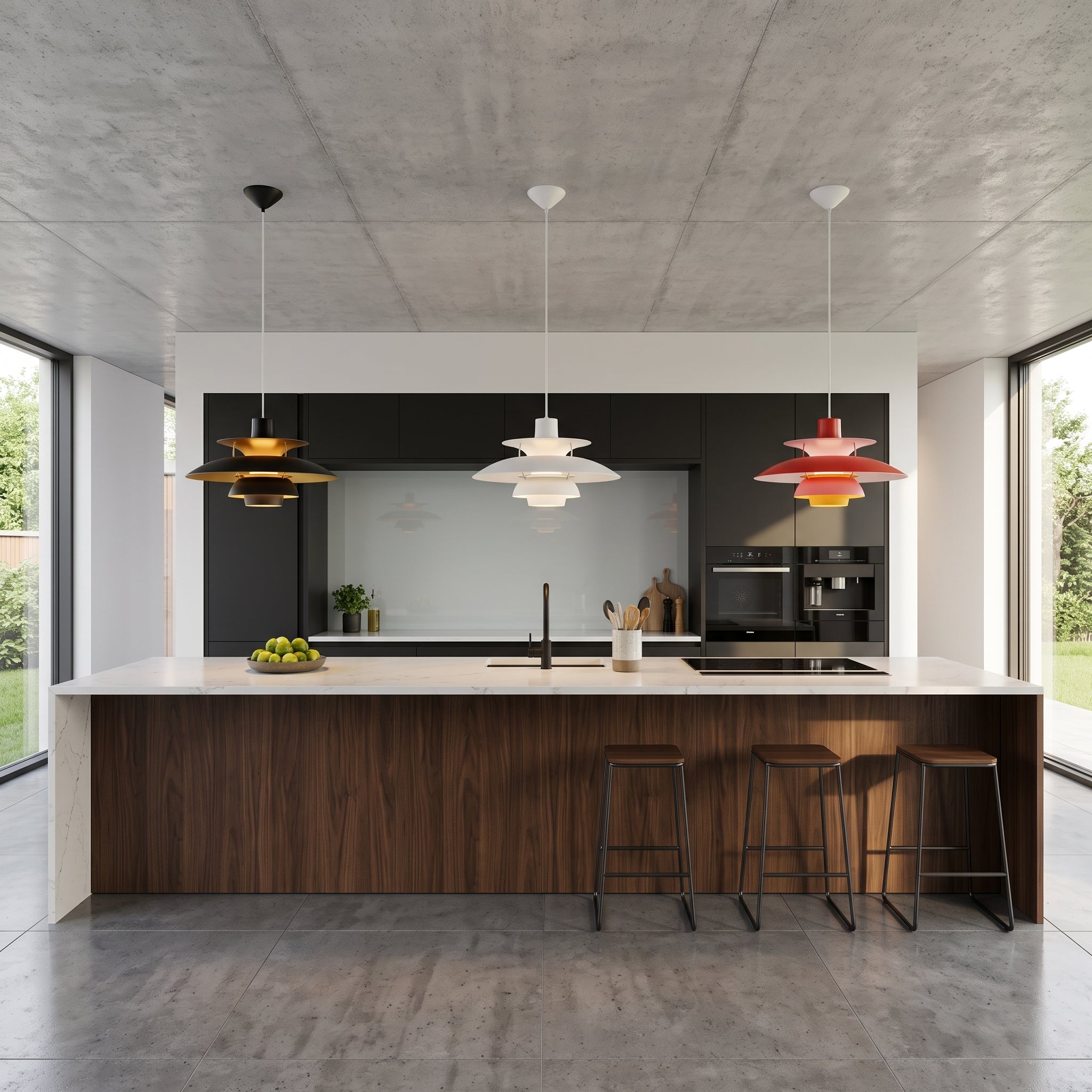suspension à plateaux métal laqué scandinave Saturna vue 6 — Alenza