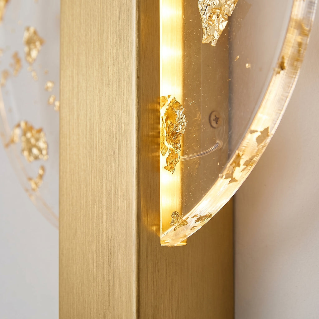 applique murale LED paillettes dorées losange salon — Alenza