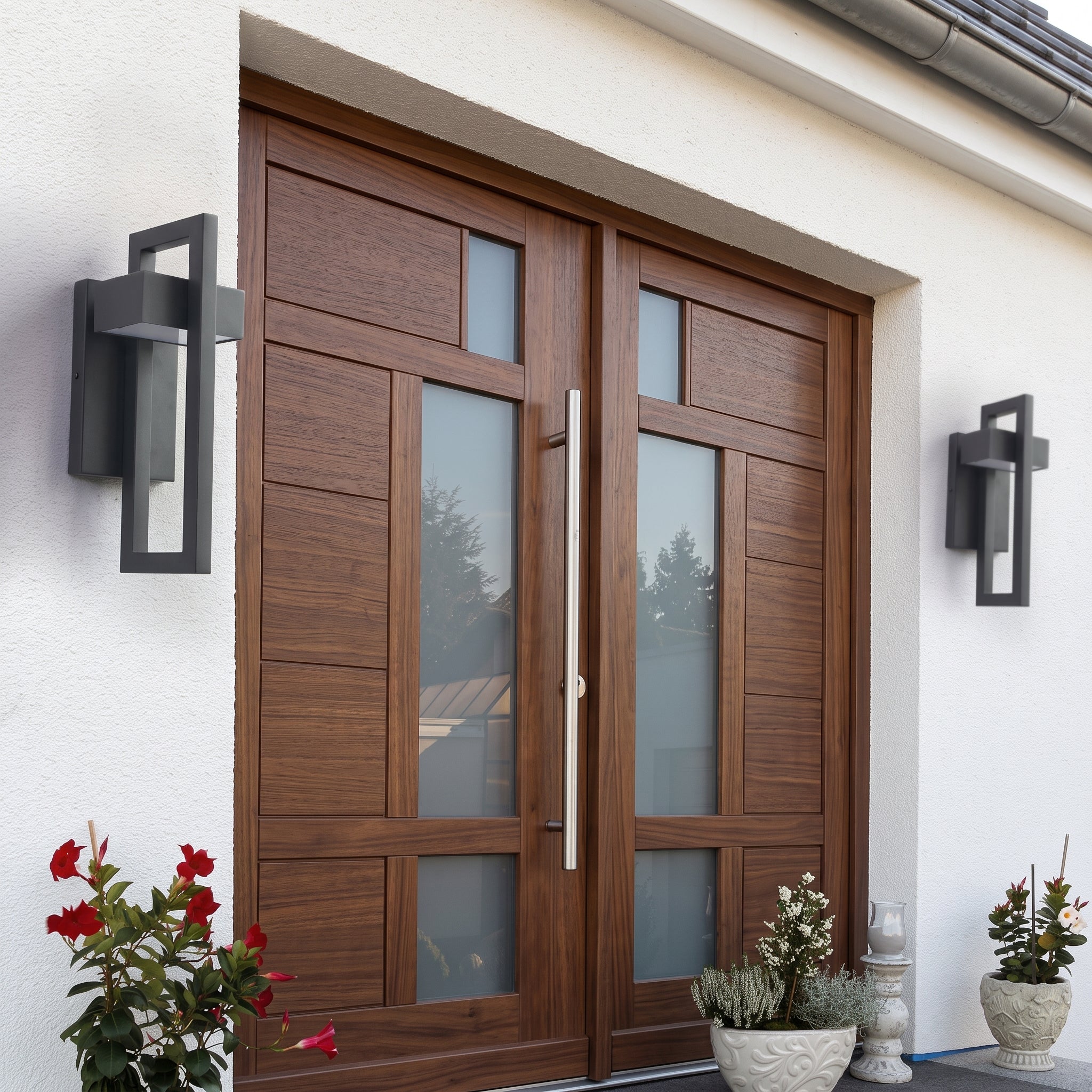 applique murale extérieure noire aluminium éclairage vers le bas QUADRA — Alenza
