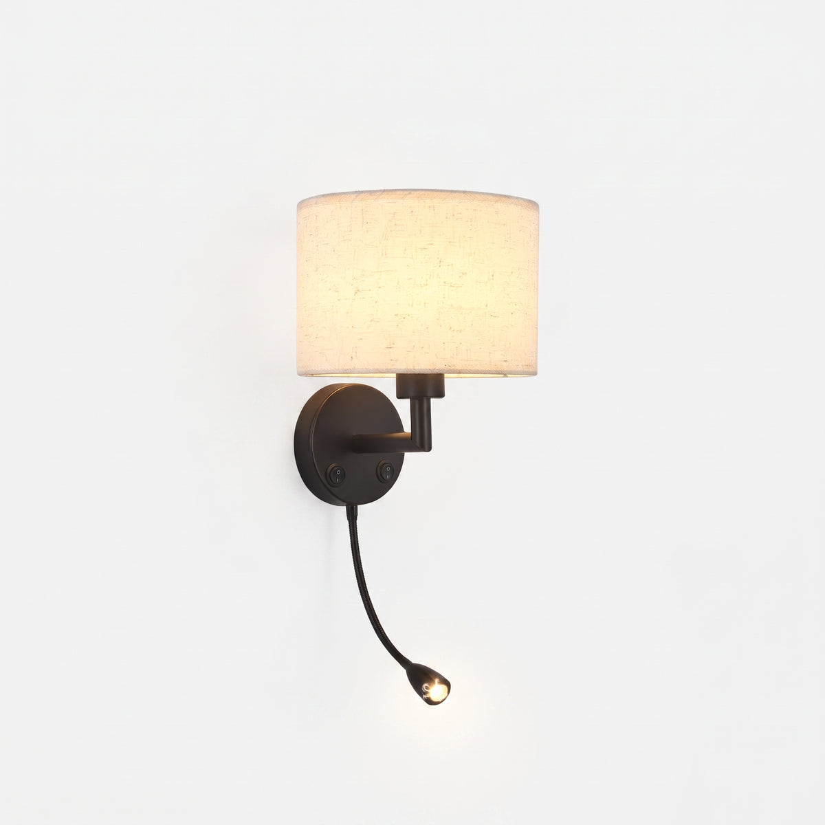 applique murale liseuse laiton abat-jour tissu USB MARELIA vue 10 — Alenza