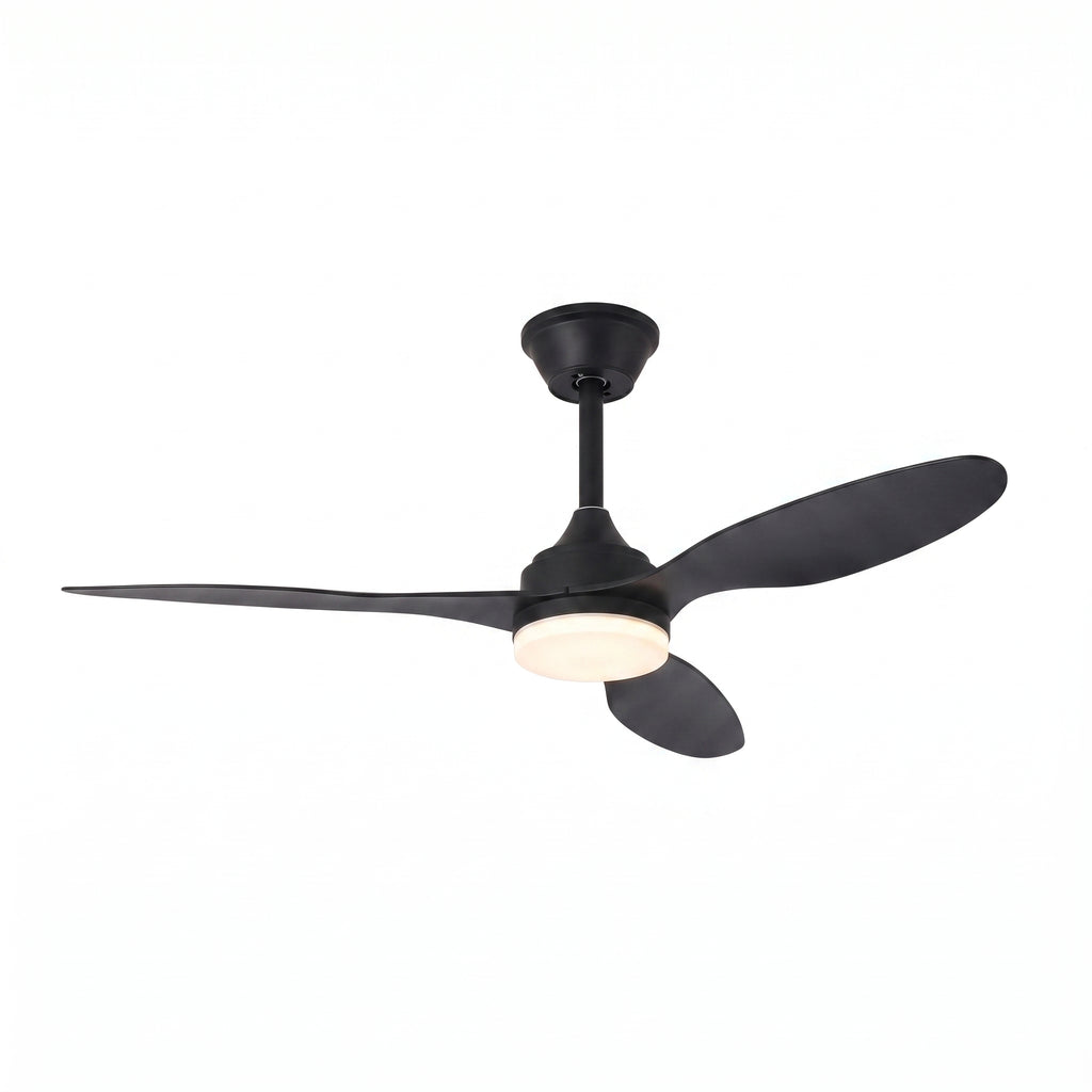 plafonnier ventilateur LED embase ronde et fût court AERVIA — Alenza