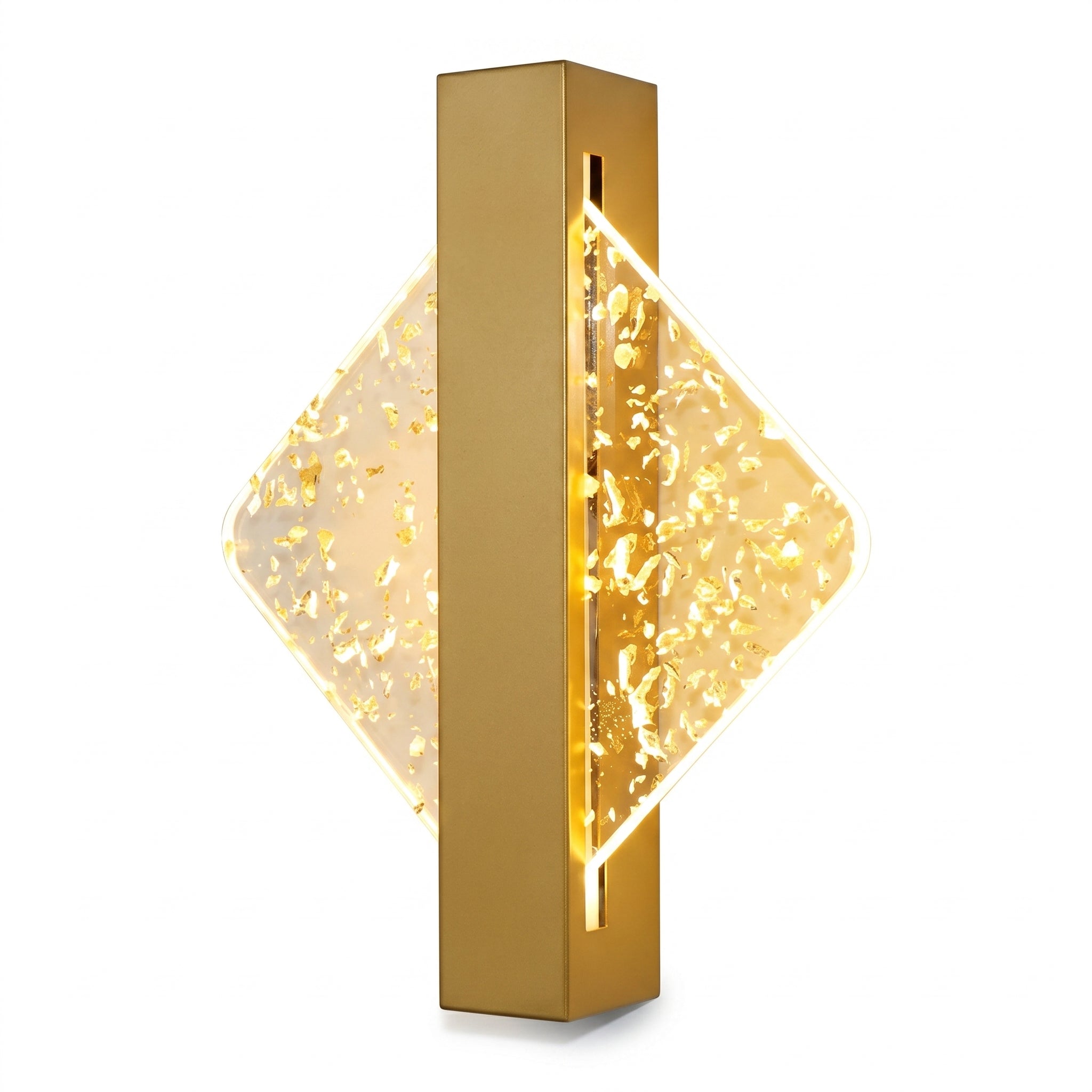 applique murale LED paillettes dorées reflet mural salon — Alenza