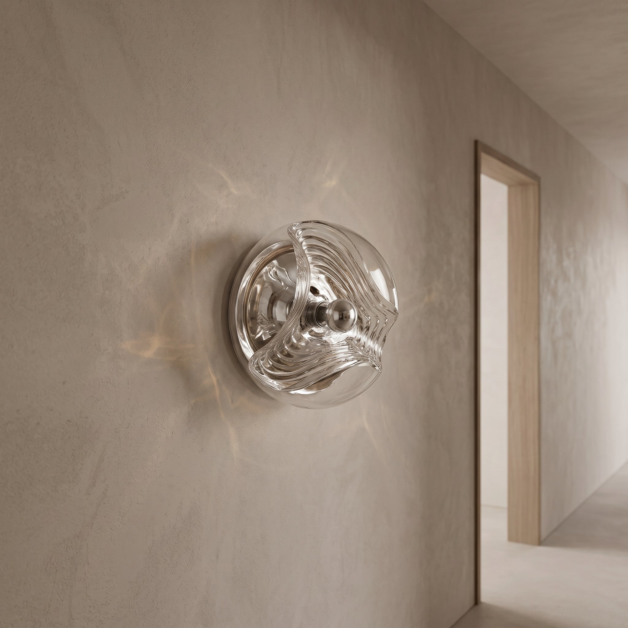 applique murale verre soufflé relief ondulé tête de lit — Alenza