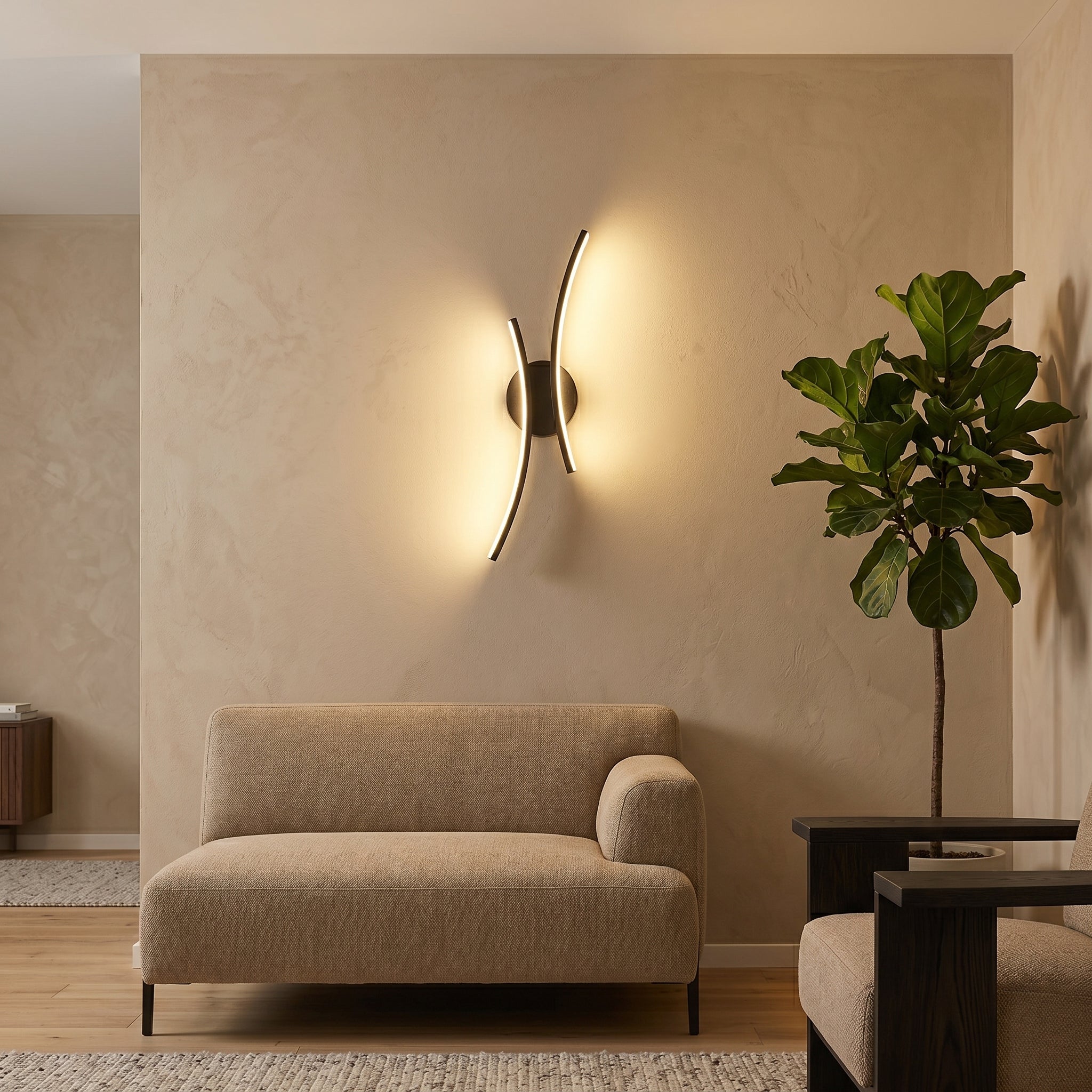 applique murale LED métal lumière indirecte chambre — Alenza