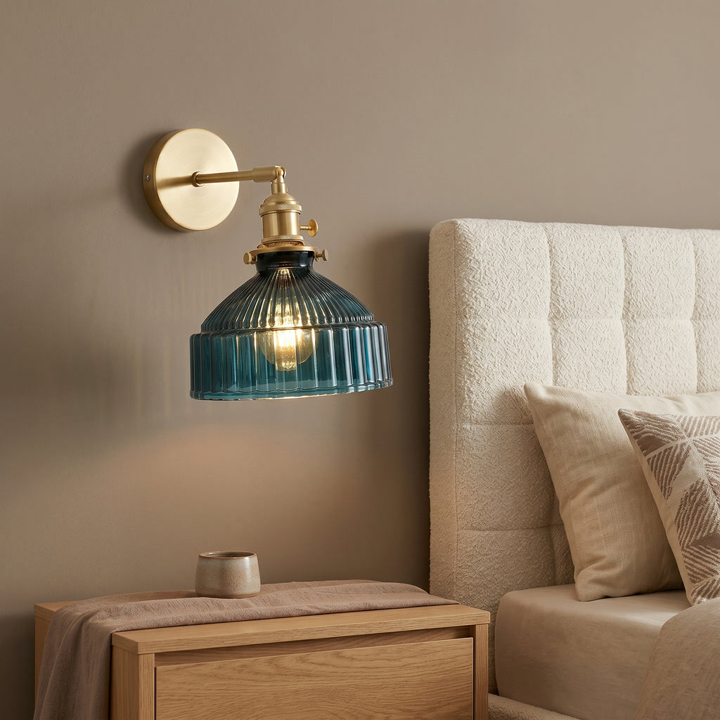 applique murale laiton doré vintage chambre — Alenza