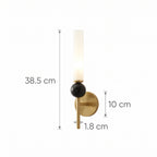 Applique murale marbre noir, verre opalin et métal doré ou noir OLENA
