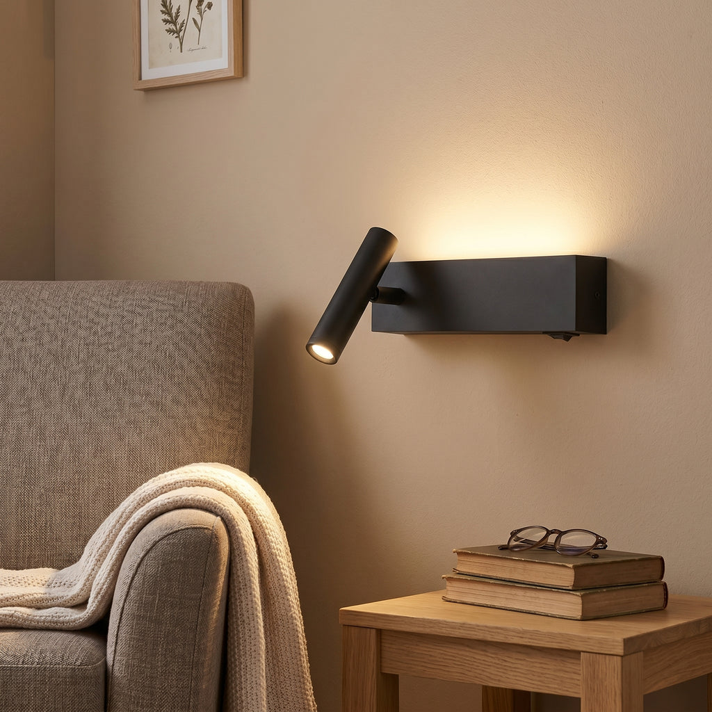 applique murale liseuse LED spot articulé chevet — Alenza