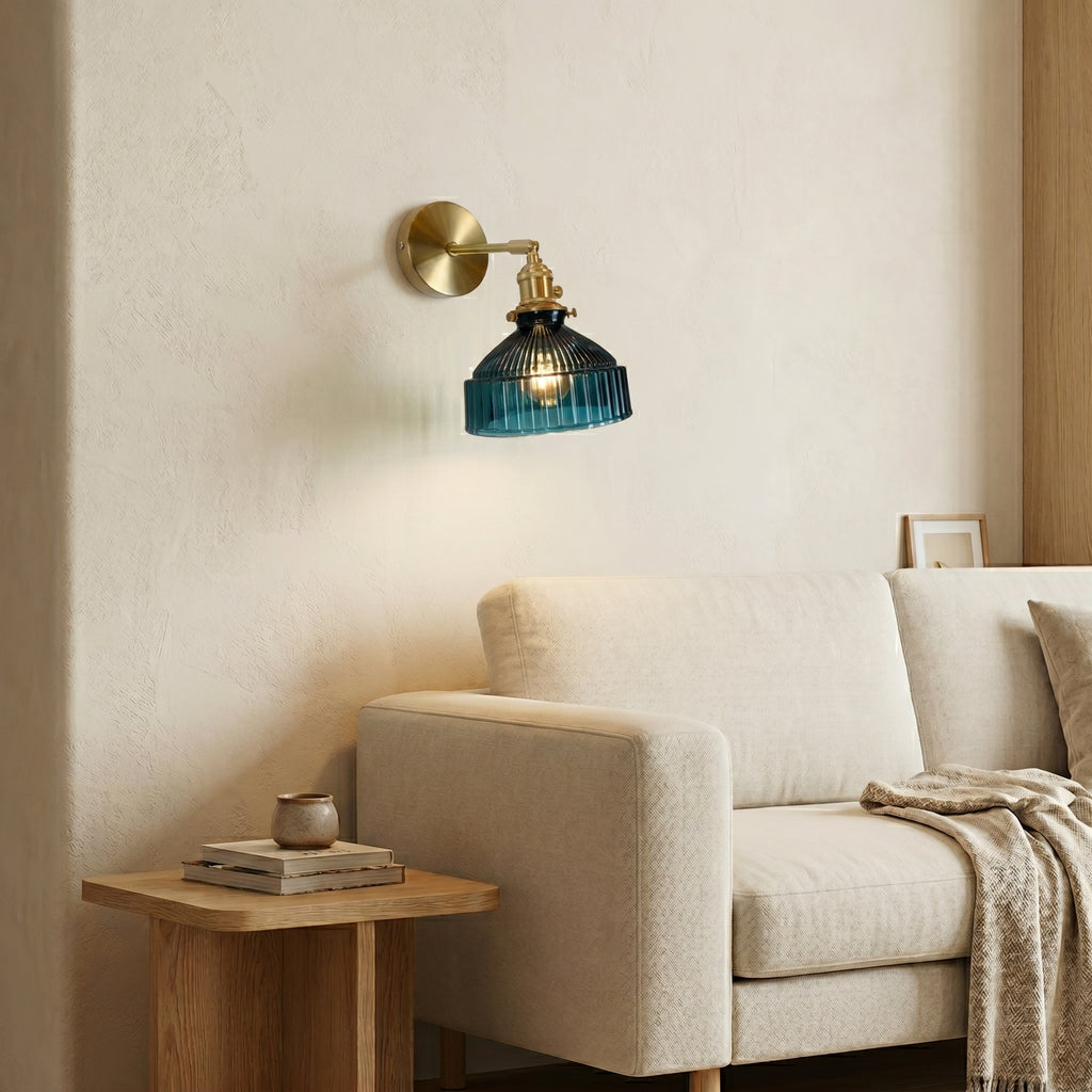 applique murale laiton doré vintage fond blanc — Alenza