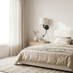 applique murale liseuse laiton abat-jour tissu USB MARELIA vue 12 — Alenza