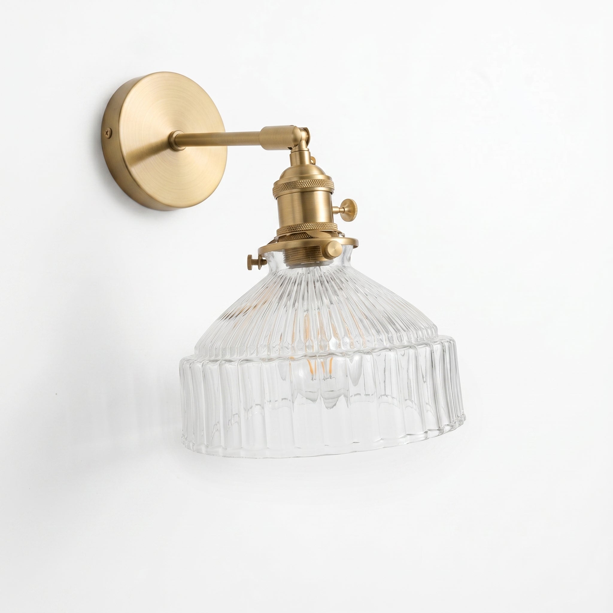 applique murale laiton doré verre salon cosy — Alenza