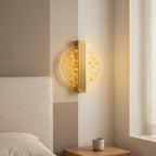 applique murale LED paillettes dorées couloir — Alenza