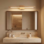 Applique salle de bain LED bois pour miroir, interrupteur intégré, IP44, OLVENA