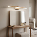 Applique salle de bain LED bois pour miroir, interrupteur intégré, IP44, OLVENA
