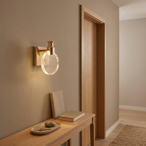 applique murale dorée verre soufflé chambre — Alenza