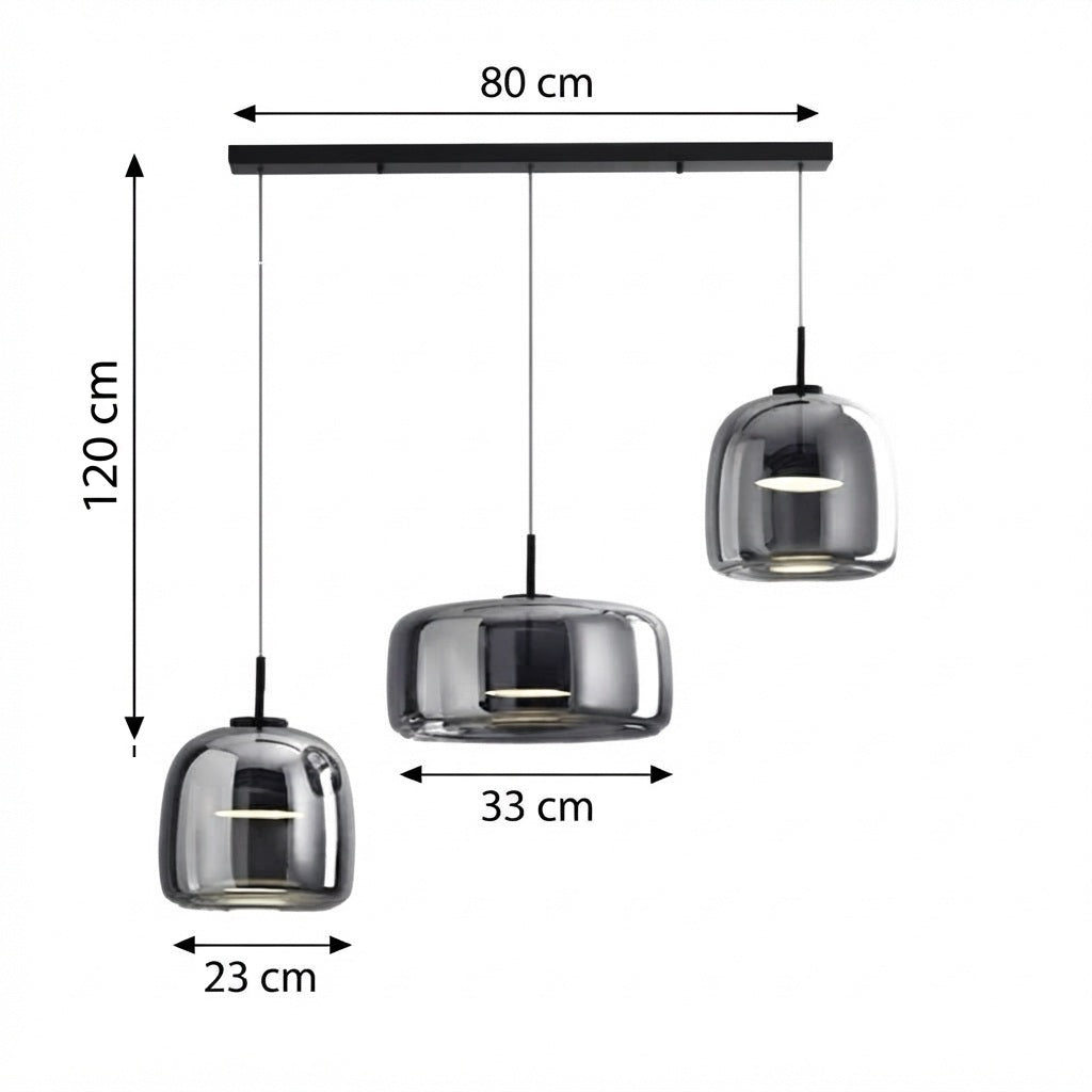Suspension en verre fumé OKINA