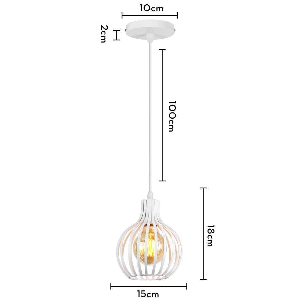 suspension industrielle une lampe blanc cotes et dimensions — Alenza