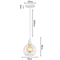 suspension industrielle une lampe blanc cotes et dimensions — Alenza