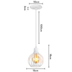 suspension industrielle une lampe blanc cotes et dimensions — Alenza