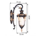 applique murale extérieure lanterne aluminium noir doré vintage LANTEA vue 2 — Alenza