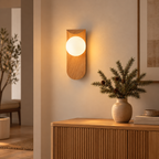 Applique murale bois et globe opalin  NORIA - Image 9