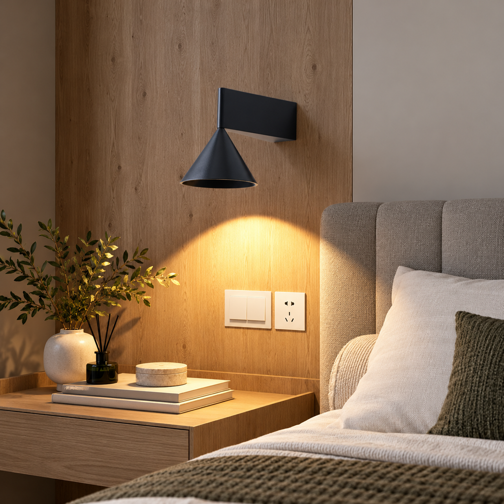 Applique murale CÔNEA dans une chambre moderne