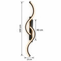 Grande applique murale LED noire design ondulé - dimensions l