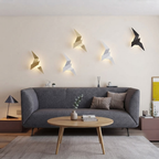 applique murale LED oiseau lumière indirecte finition blanche — Alenza