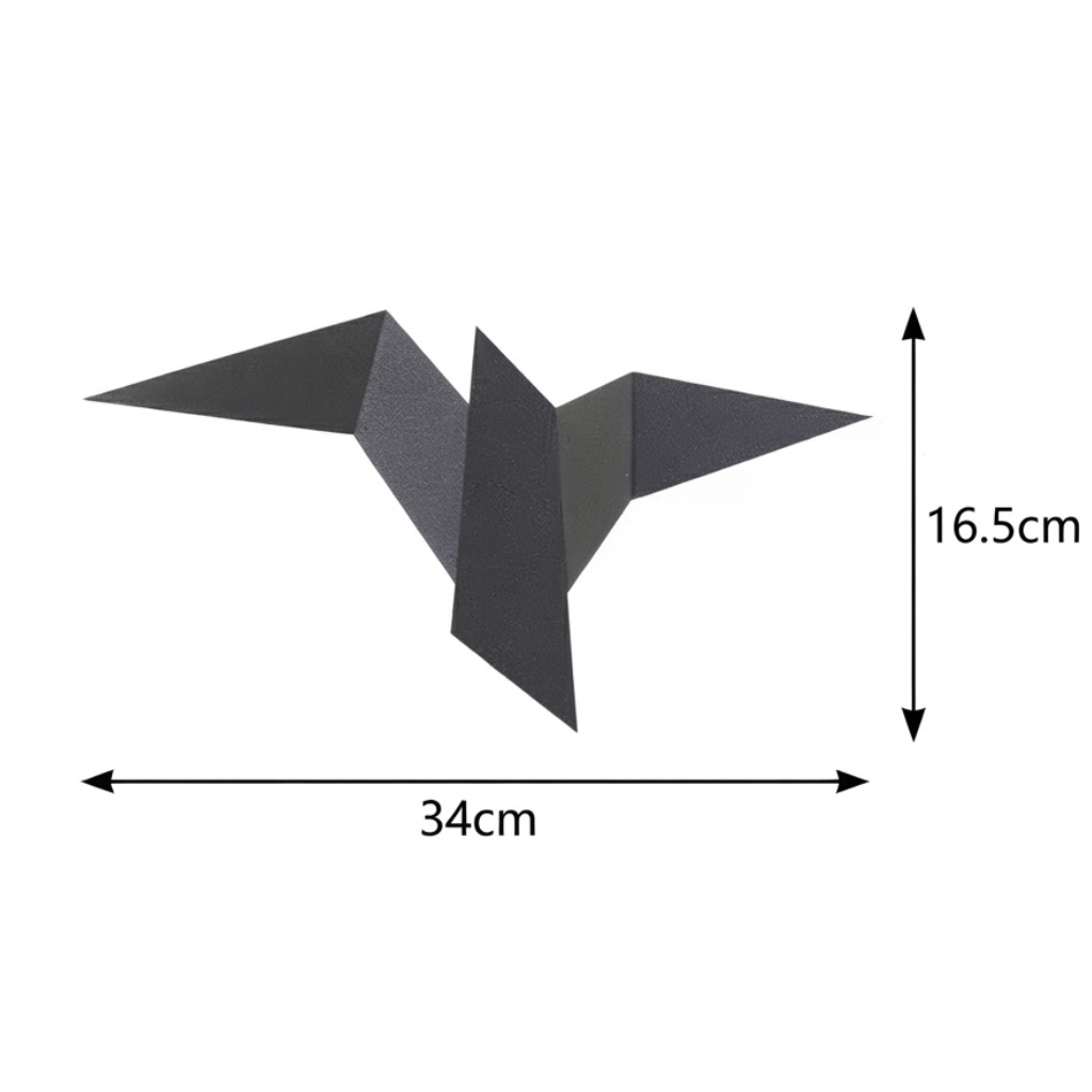 applique murale LED oiseau lumière indirecte silhouette origami — Alenza