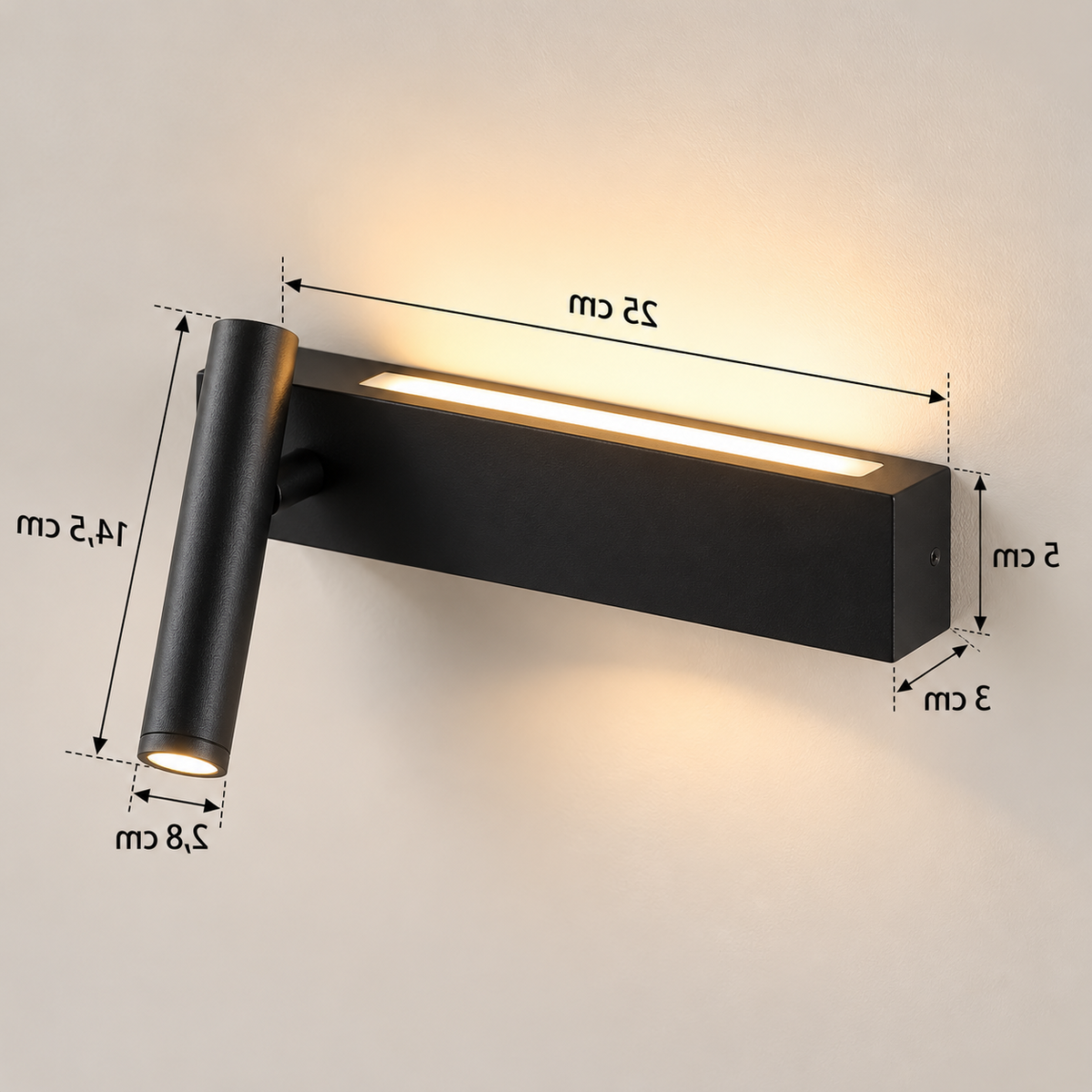 Applique murale liseuse LED double éclairage avec spot articulé ARIA - Image 10