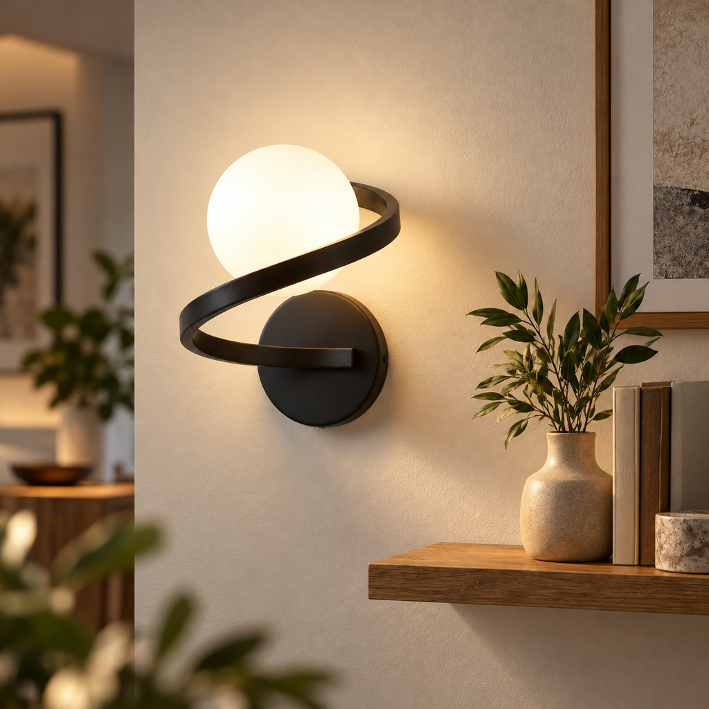 Applique murale LED avec globe opale LUNESSA - Image 2
