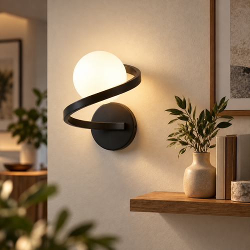 Applique murale LED avec globe opale LUNESSA - Image 2