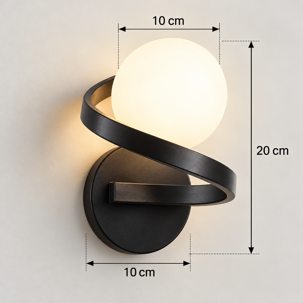Applique murale LED avec globe opale LUNESSA - Image 7