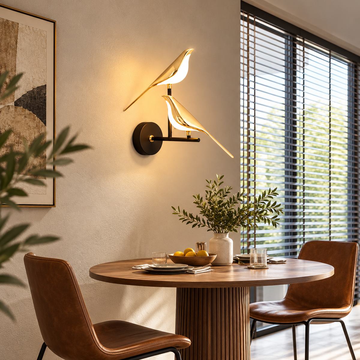 Applique murale LED dorée design orientable en forme d'oiseau SELENA