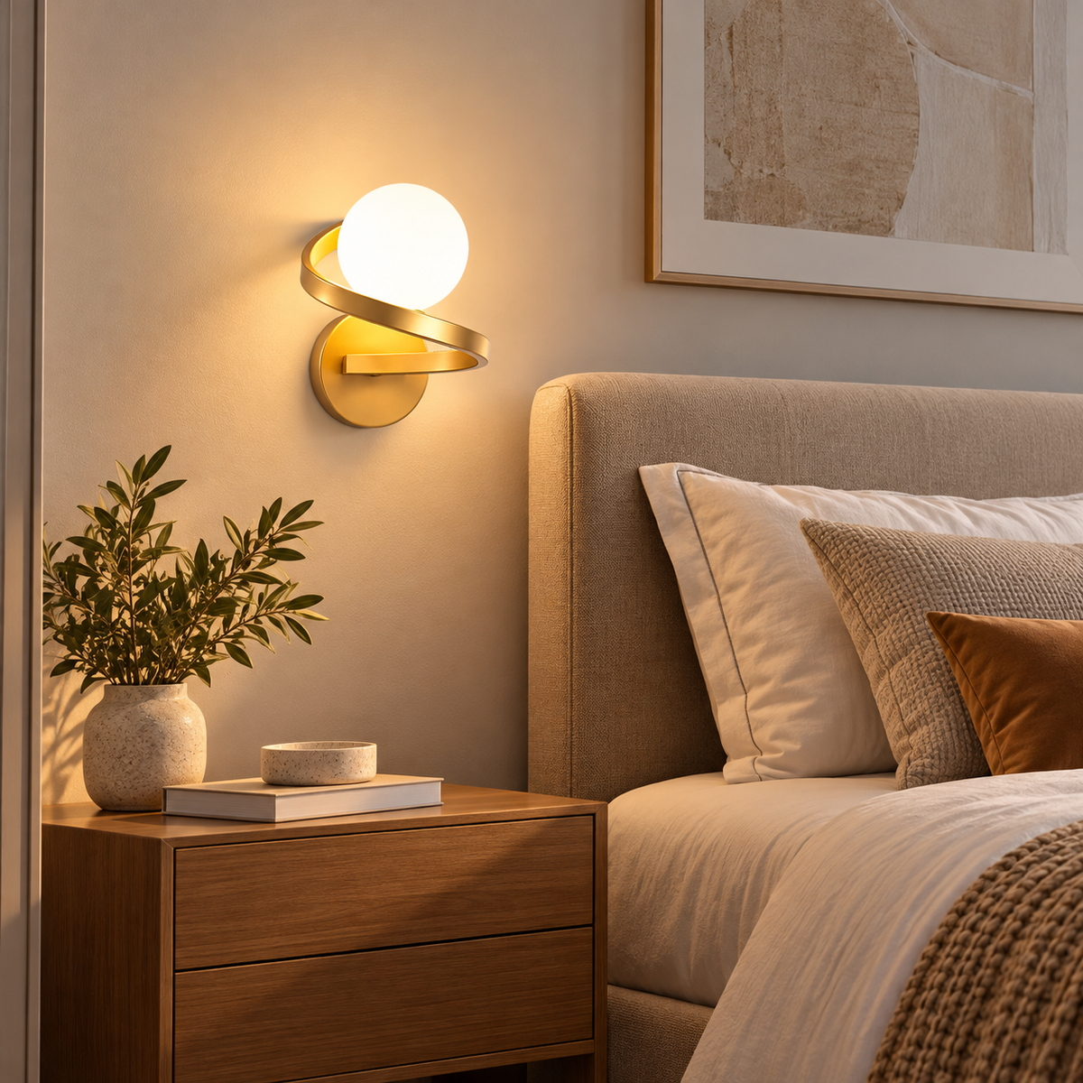 Applique murale LED avec globe opale LUNESSA - Image 8