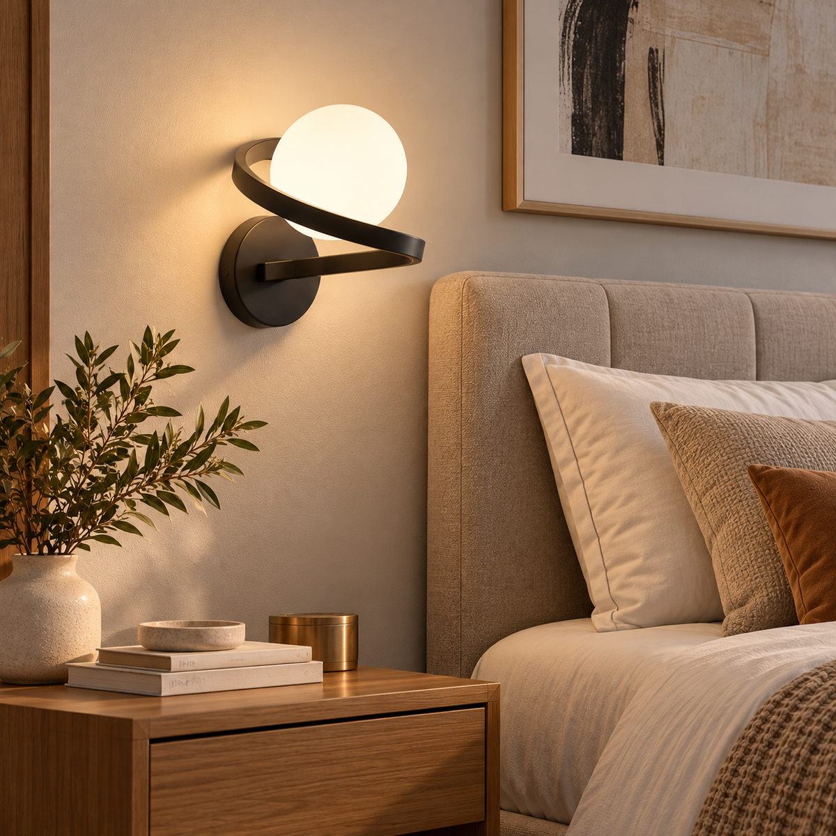 Applique murale LED avec globe opale LUNESSA - Image 5