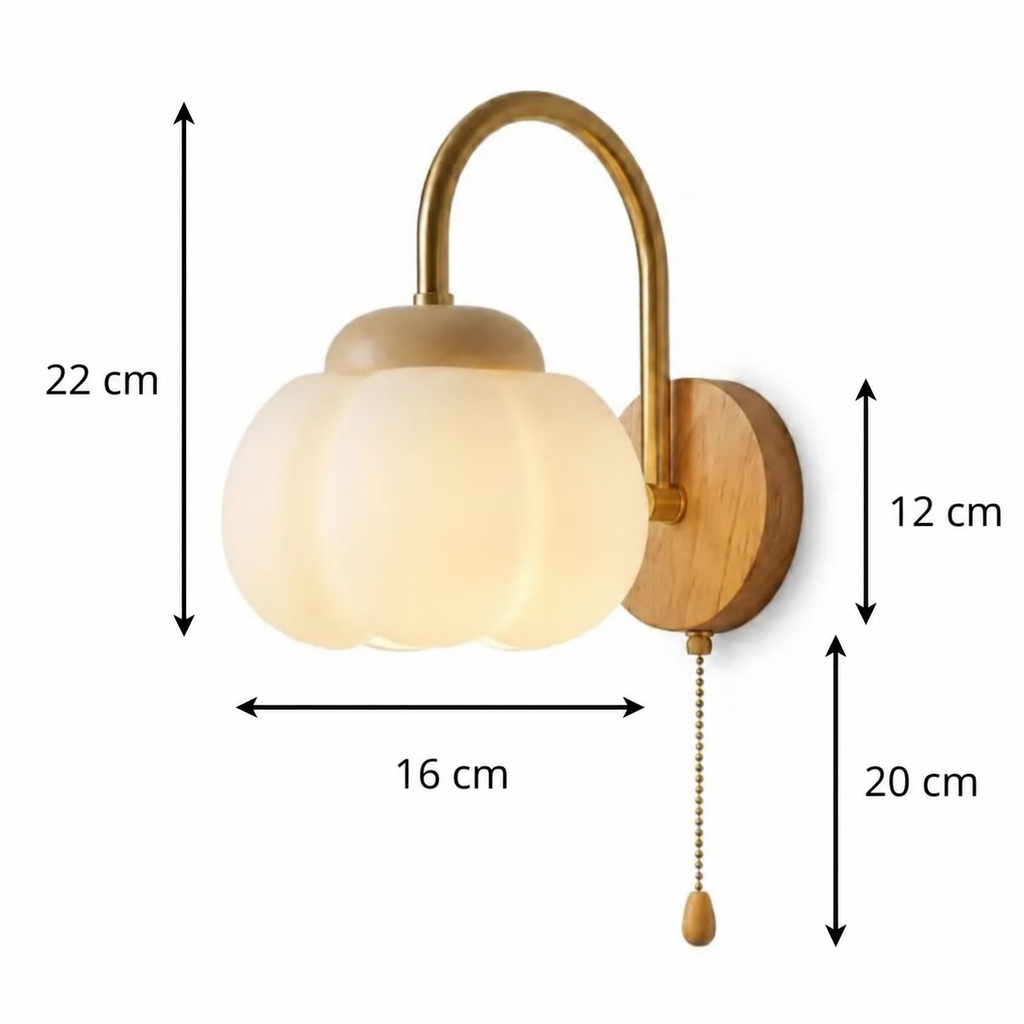Applique murale fleur en bois et en verre avec tirette LORENZA - Image 11