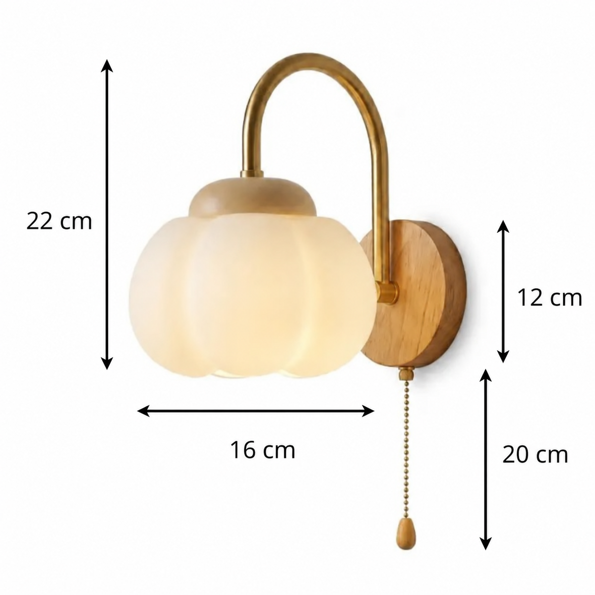 Applique murale fleur en bois et en verre avec tirette LORENZA - Image 11